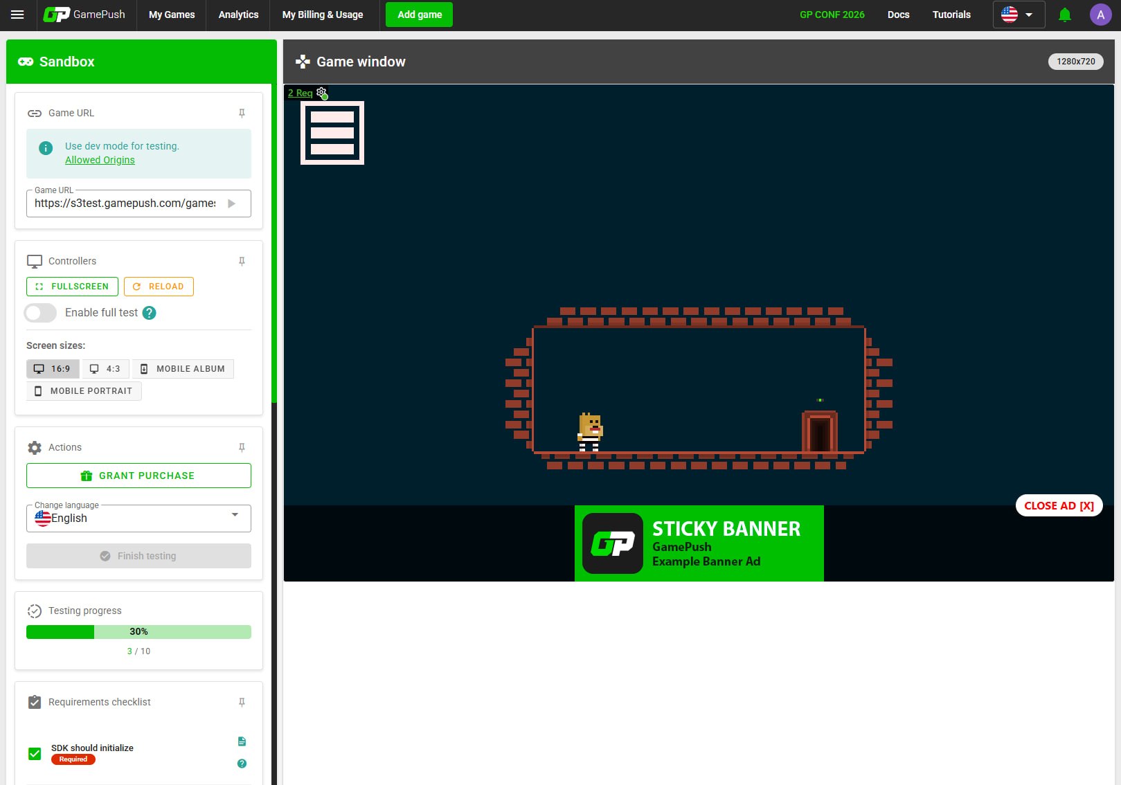 Testing sandbox